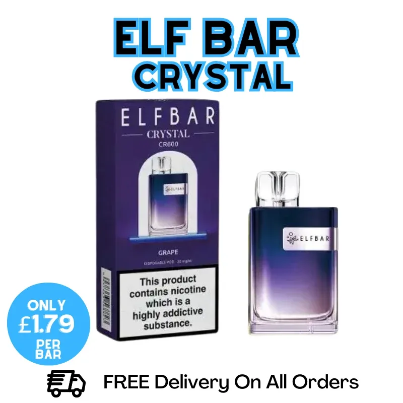 Grape Elf Bar Crystal 600 Disposable Kit | ONLY £1.79