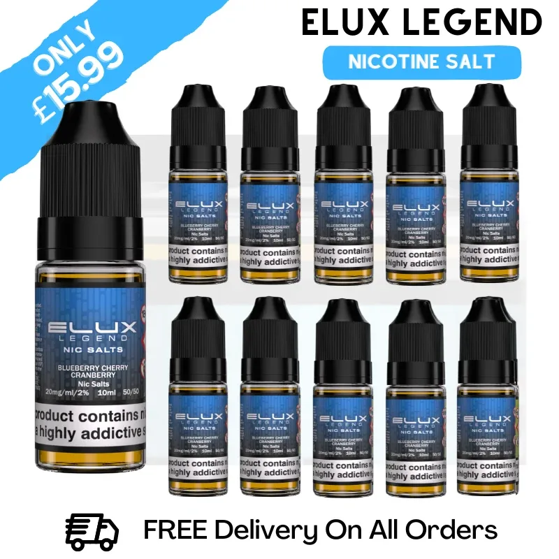 Blueberry Cherry Cranberry Elux Legend Nicotine Salt Pack Of 10