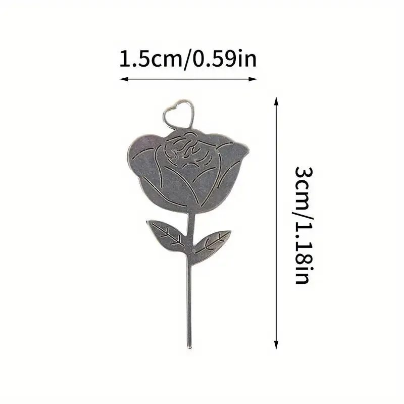 Elegant Rose Shape Stainless Steel Key Ring Tool - Image 2
