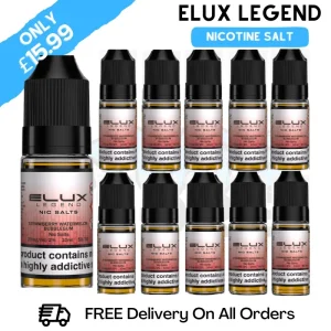 Strawberry Watermelon Bubblegum Elux Legend Nicotine Salt Pack Of 10