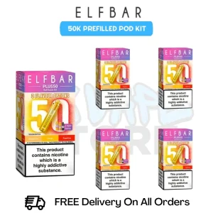 Yellow Edition Elf Bar Plus 50k Prefilled Pod Kit Box Of 5