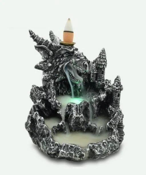 ZenN - Dragon Head LED Backflow Incense Burner 4.9x4.9x5”