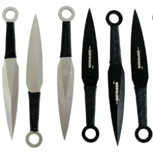 4" Black & Silver Throwing Knife Set