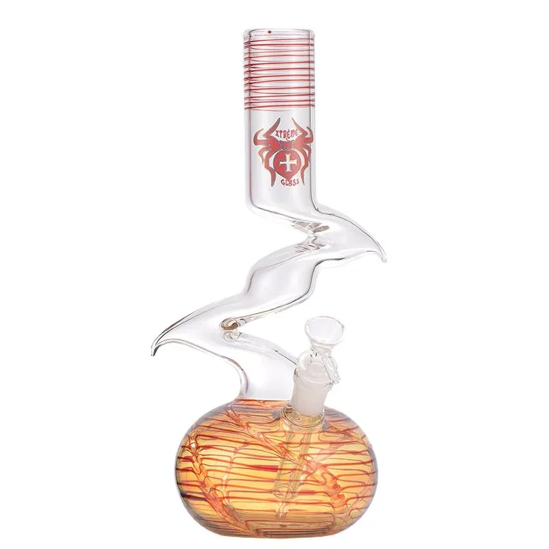 Xtreme - 12″ Swirl Base Zig Zag Glass Bong