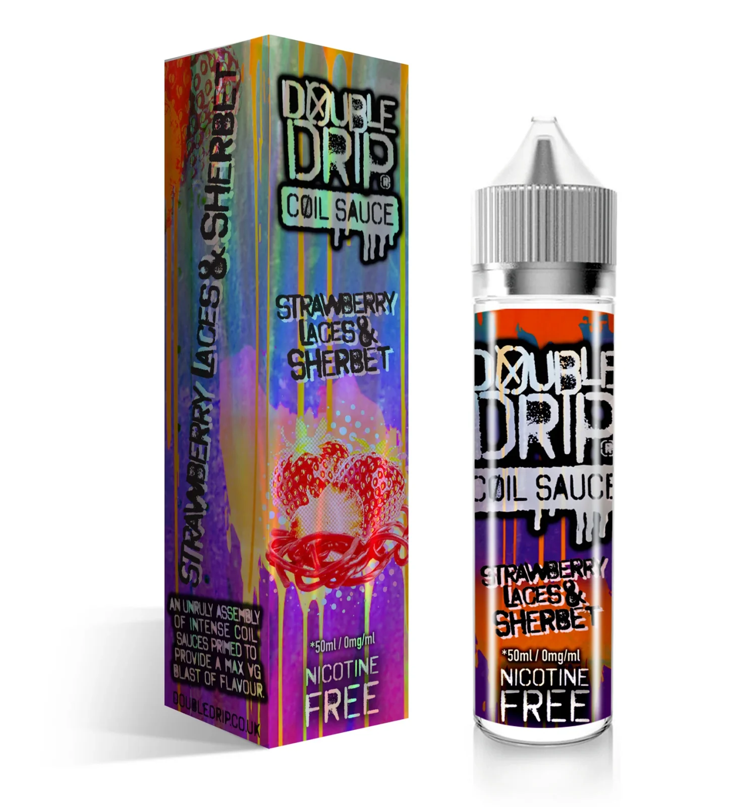 Double Drip Strawberry Laces & Sherbet Coil Sauce Short Fill E-Liquid 50ml