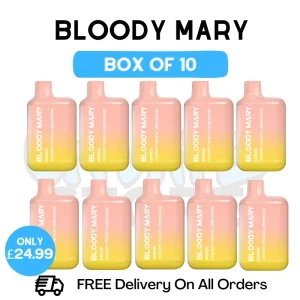 Bloody Mary 600 Puff Cherry Peach Lemonade Pack Of 10