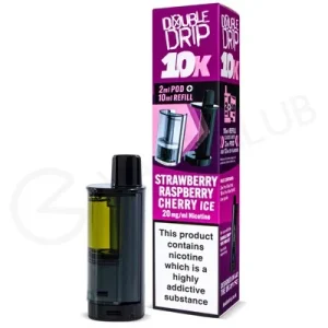 Strawberry Raspberry Cherry Ice Double Drip 10K Refill Pod