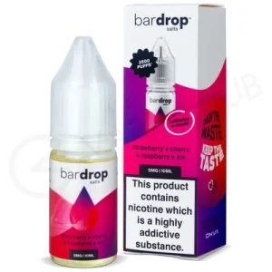 Strawberry Cherry Raspberry Ice Nic Salt E-Liquid by Bar Drop Salts
