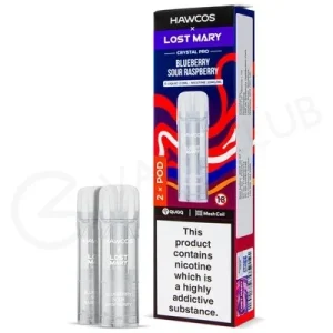 Blueberry Sour Raspberry Hawcos x Lost Mary Crystal Pro Prefilled Pods
