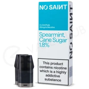 Spearmint Cane Sugar No Saint Prefilled Pods
