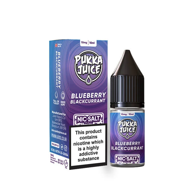 Pukka Juice Blueberry Blackcurrant 10ml Nic Salt E-liquid - Image 2