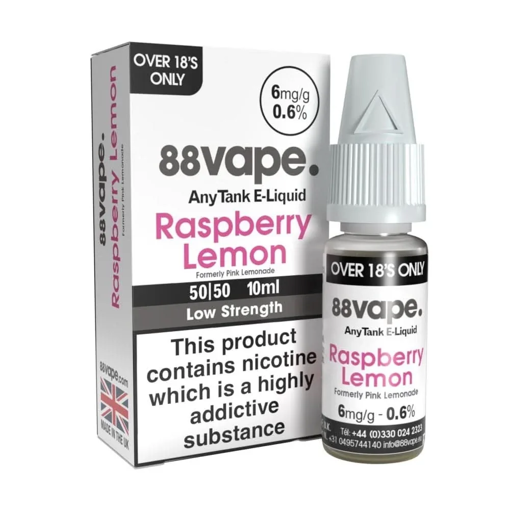 Raspberry Lemon (Pink Lemonade) E-Liquid Anytank Series by 88vape (10ml)