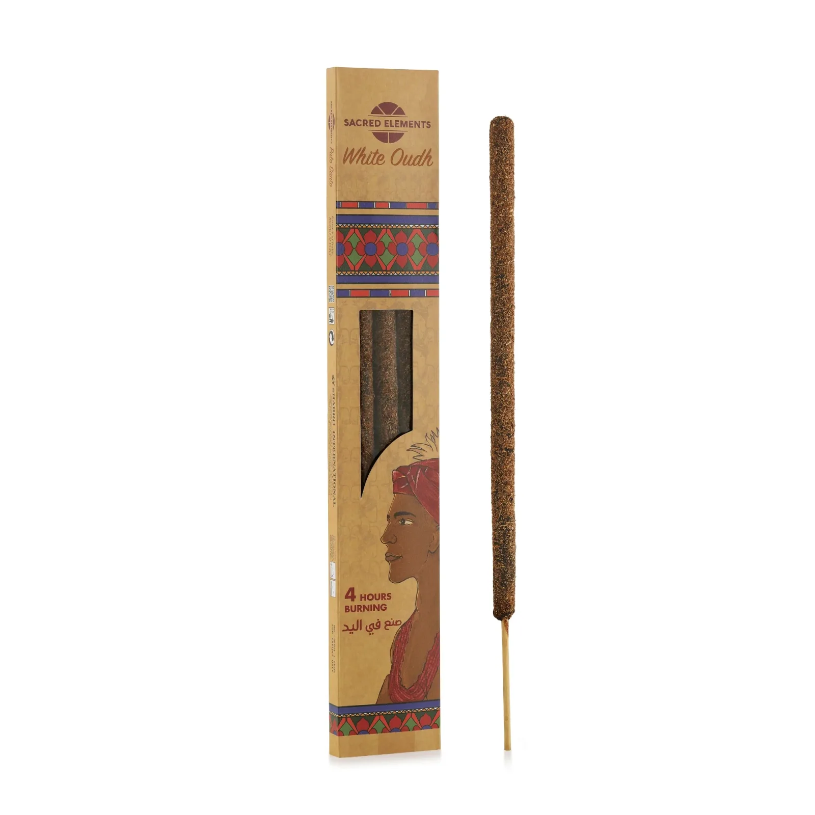 Sacred Elements - Jumbo 3 White Oudh Organic Incense Sticks, 16''