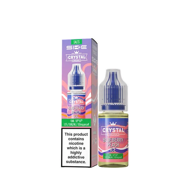 SKE Crystal Blueberry Peach Ice Nic Salt E-Liquid 10ml - Image 2