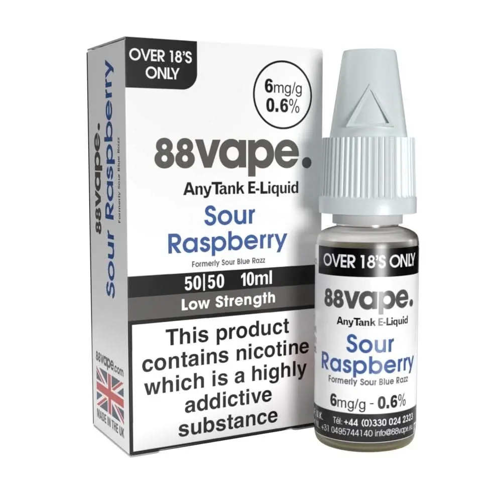 Sour Raspberry (Sour Blue Razz) E-Liquid Anytank Series by 88vape (10ml)