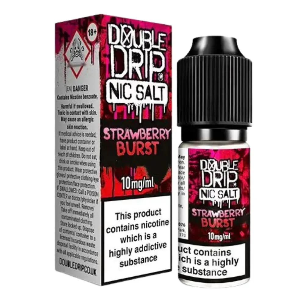 Strawberry Burst Nic Salt E-Liquid by Double Drip (10ml)