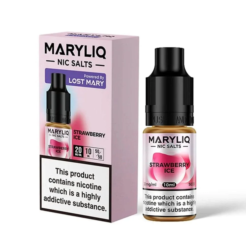 Strawberry Ice Nic Salt E-Liquid by Lost Mary Maryliq (10ml)