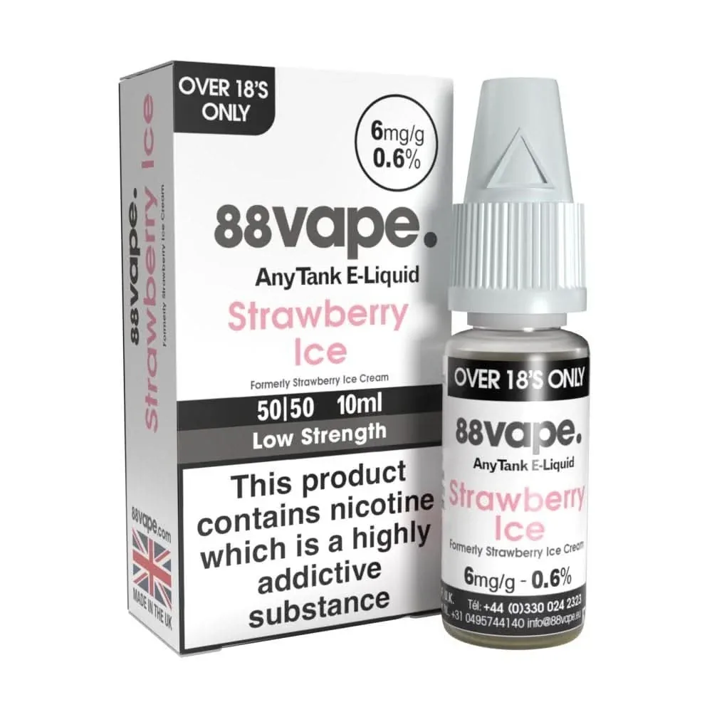 Strawberry Ice (Strawberry Ice Cream) E-Liquid Anytank Series by 88vape (10ml)
