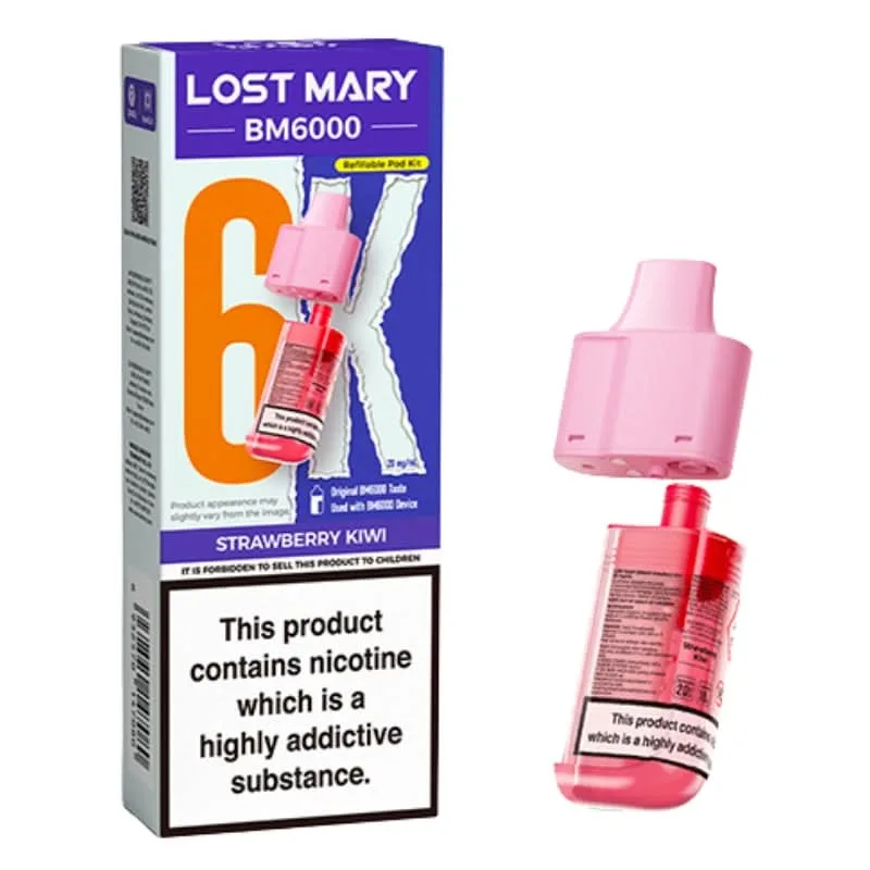 Strawberry Kiwi BM6000 Prefilled Pods by Lost Mary (2ml + 10ml) - Image 2