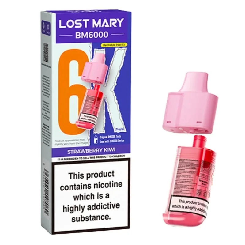 Strawberry Kiwi BM6000 Prefilled Pods by Lost Mary (2ml + 10ml)