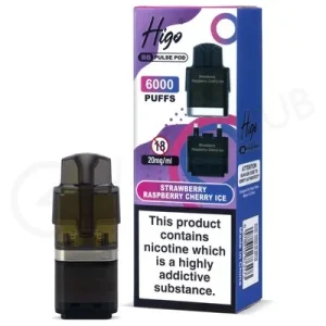Strawberry Raspberry Cherry Ice Higo BB Pulse 6000 Refill Pod