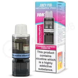 Strawberry Raspberry Cherry Ice Juicy Pod Novamax 10K Refill Pack