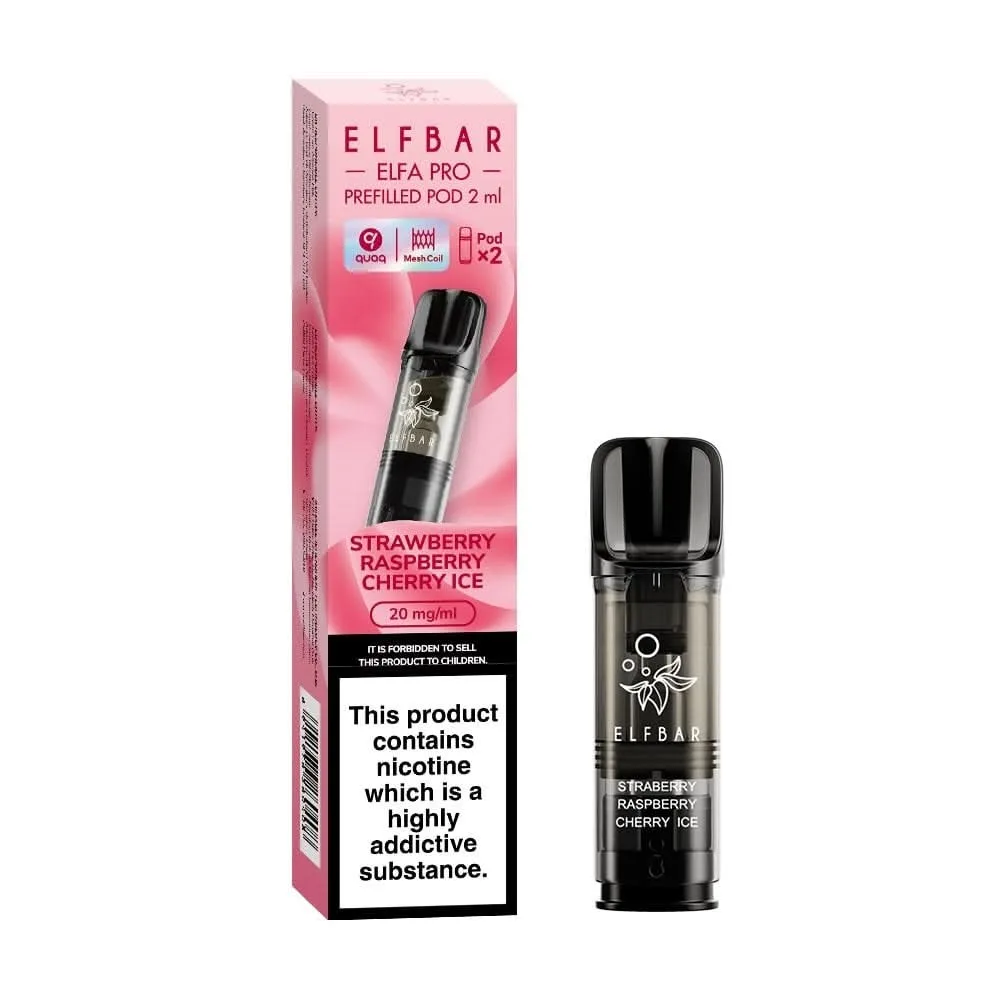 Strawberry Raspberry Cherry Ice Prefilled Pods Elfa PRO Series by Elf Bar (2 x 2ml)