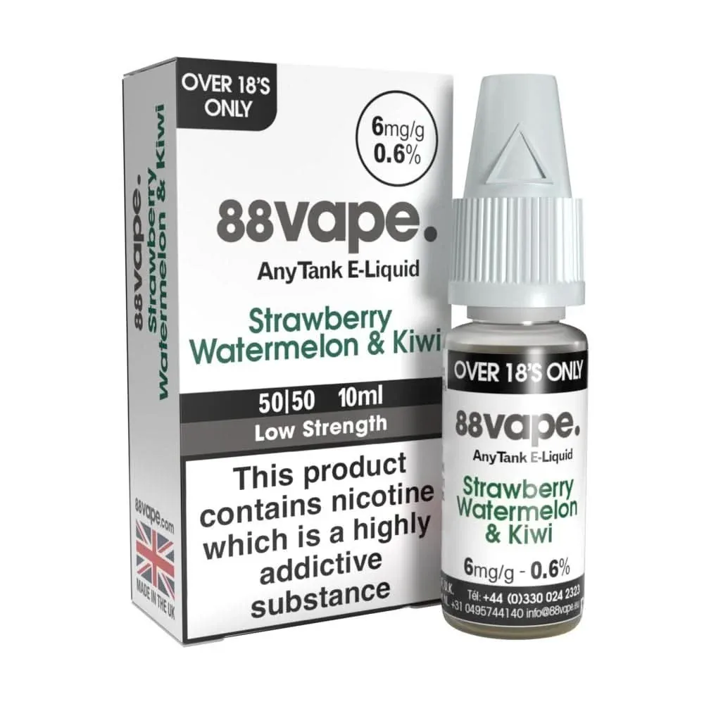 Strawberry Watermelon & Kiwi E-Liquid Anytank Series by 88vape (10ml)