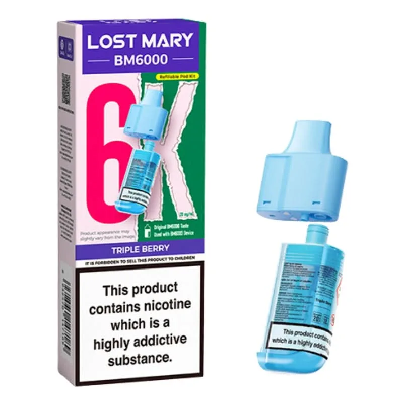 Triple Berry BM6000 Prefilled Pods by Lost Mary (2ml + 10ml) - Image 2