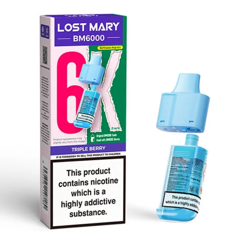 Triple Berry BM6000 Prefilled Pods by Lost Mary (2ml + 10ml)