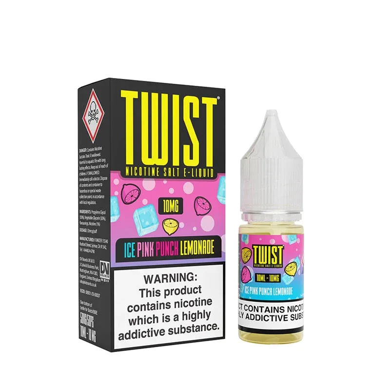 Twist Ice Pink Punch Lemonade 10ml Nic Salt E-Liquid - Image 2
