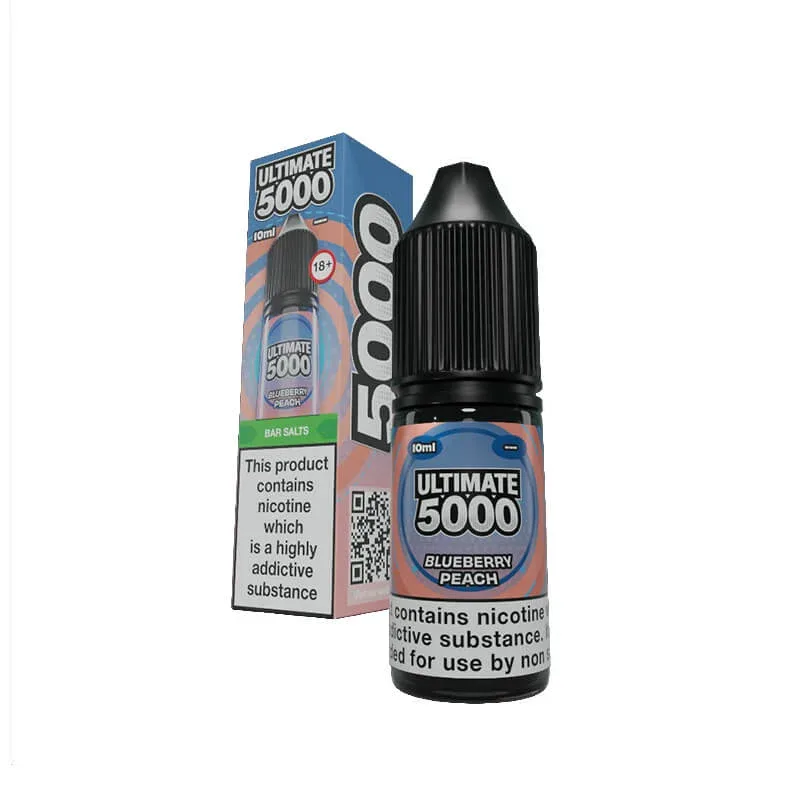 Ultimate 5000 Bar Salt Blueberry Peach 10ml E-Liquid By Ultimate Juice - Image 2