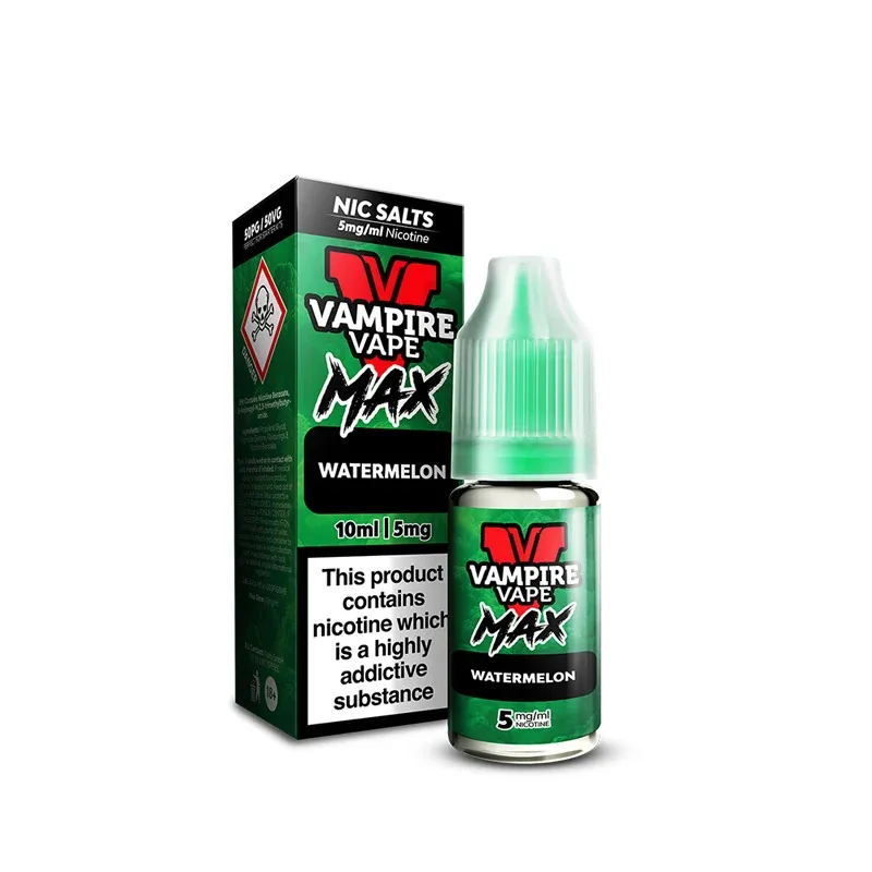 Vampire Vape MAX Watermelon Nic Salt E-Liquid 10ml - Image 2