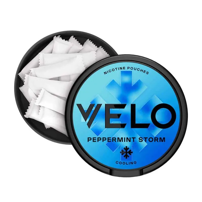 Velo Peppermint Storm Slim Nicotine Pouches - Intense (11mg) - Image 2