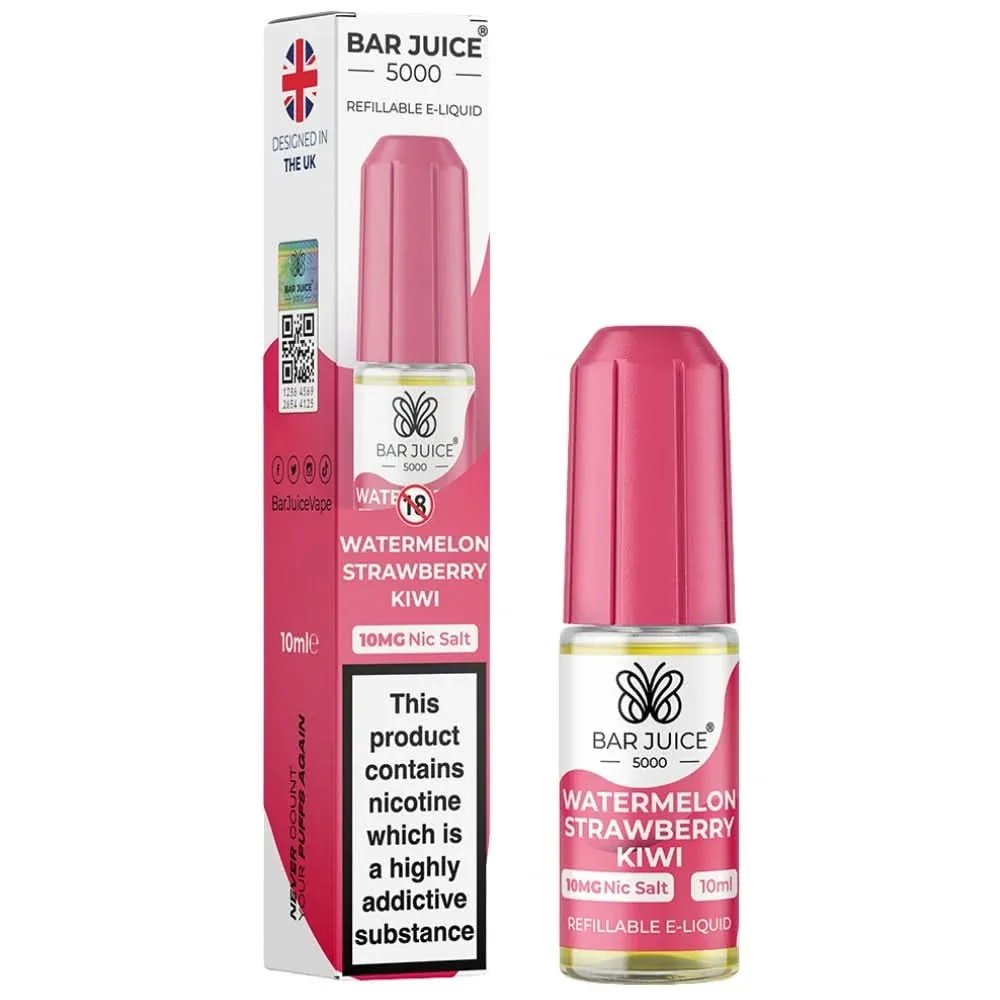 Watermelon Strawberry Kiwi Nic Salt E-Liquid by Bar Juice 5000 (10ml)