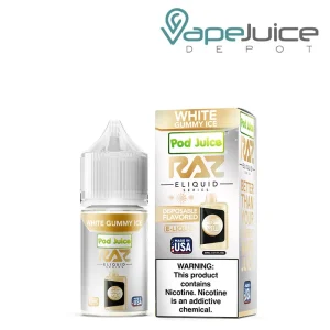 White Gummy Ice Pod Juice x Raz TFN Salt 30ml