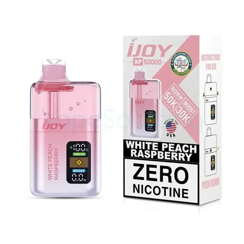 White Peach Raspberry - iJoy XP50000 Zero Nicotine Disposable Vape