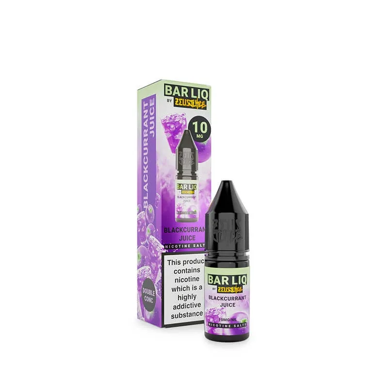 Zeus Juice Bar Liq Blackcurrant Juice Nic Salt E-Liquid 10ml - Image 2